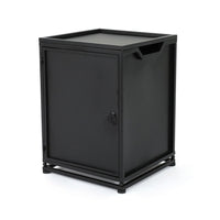 Propane Tank Cover Side End Table, 1 Door, Matte Black Iron, 18 Inch -BM335237