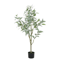 Yuri 47 Inch Artificial Eucalyptus Tree, Flower Buds, Green, White -BM335238