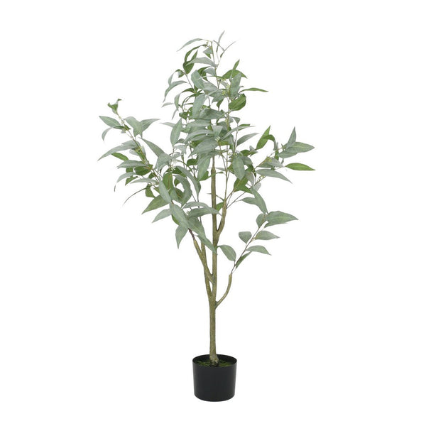 Yuri 47 Inch Artificial Eucalyptus Tree, Flower Buds, Green, White -BM335238