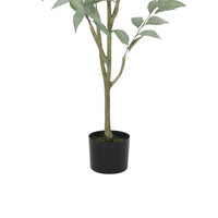 Yuri 47 Inch Artificial Eucalyptus Tree, Flower Buds, Green, White -BM335238