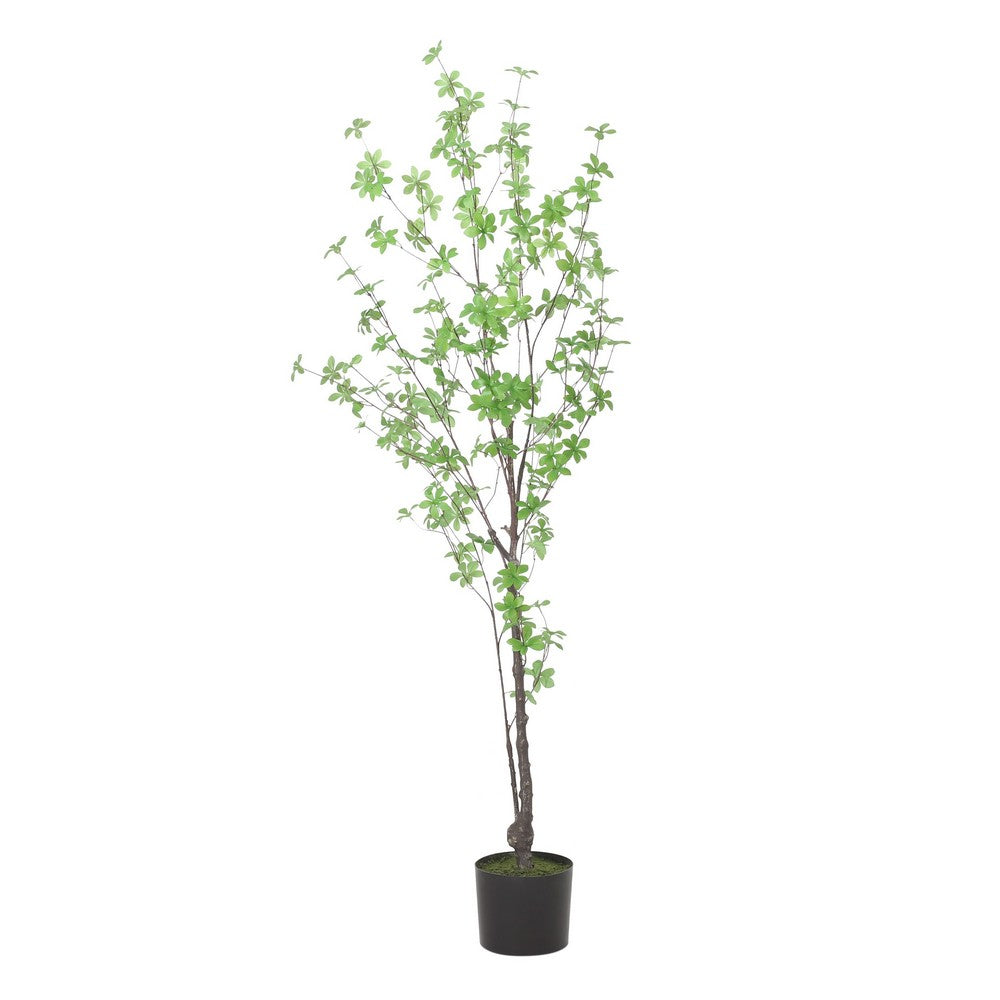 Yuri 59 Inch Artificial Enkianthus Tree, Pre Potted, Brown Green White -BM335239