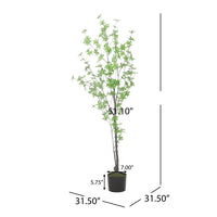 Yuri 59 Inch Artificial Enkianthus Tree, Pre Potted, Brown Green White -BM335239