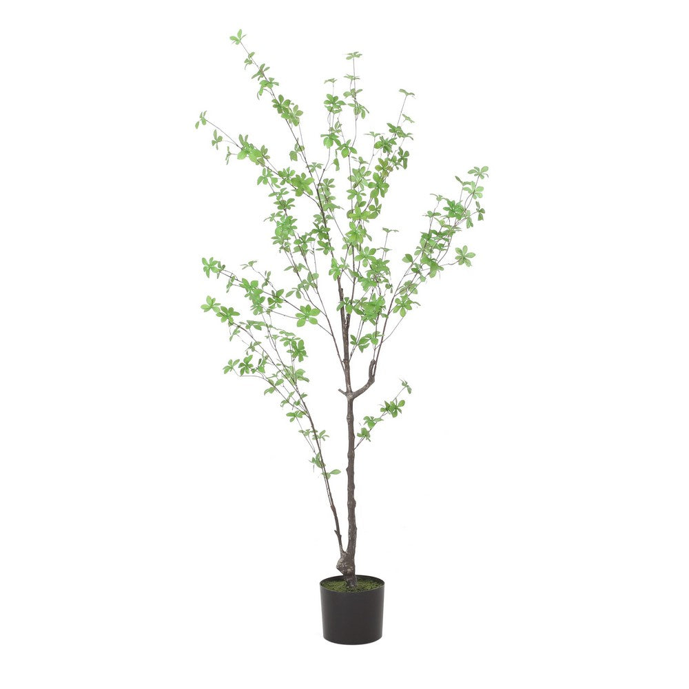 Yuri 59 Inch Artificial Enkianthus Tree, Pre Potted, Brown Green White -BM335239