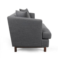 Miry 3 Seater Sofa with 2 Throw Pillows, Charcoal Gray Faux Leather -BM335241