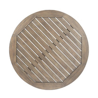 Ambre Outdoor Breakfast Dining Table, 28 Inch Slatted Gray Acacia Wood -BM335251