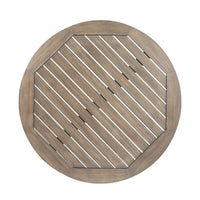 Ambre Outdoor Breakfast Dining Table, 28 Inch Slatted Gray Acacia Wood -BM335251