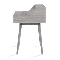 Modern Study Desk w Drawer and 2 Small Cubbies, 35 Inch Oak Gray Wood -BM335255
