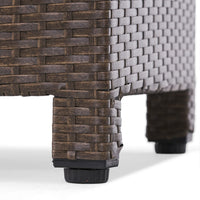 Perie Accent Table, 18 Inch Modern Square Top, Dark Brown Rattan Woven -BM335256