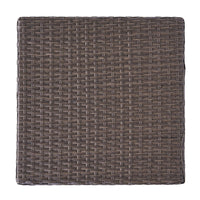 Perie Accent Table, 18 Inch Modern Square Top, Dark Brown Rattan Woven -BM335256