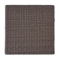 Perie Accent Table, 18 Inch Modern Square Top, Dark Brown Rattan Woven -BM335256