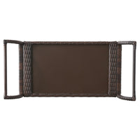 Naed Rolling Kitchen Bar Cart, 40 Inch Dark Brown Rattan Woven -BM335259
