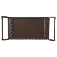 Naed Rolling Kitchen Bar Cart, 40 Inch Dark Brown Rattan Woven -BM335259