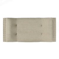 Vibe Ottoman Bench, Tufted Beige Fabric, Gray 36 Inch, Nailhead Trim -BM335274