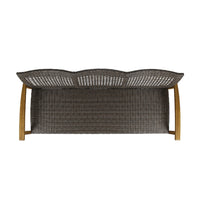 Bops Outdoor Sofa, Brown Acacia Wood Frame, 76 Inch, Gray Wicker -BM335280