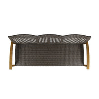 Bops Outdoor Sofa, Brown Acacia Wood Frame, 76 Inch, Gray Wicker -BM335280