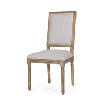 Ryma Dining Chair Set of 2, Fluted Legs, Transitional Light Gray Brown -BM335287
