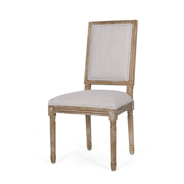 Ryma Dining Chair Set of 2, Fluted Legs, Transitional Light Gray Brown -BM335287