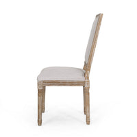 Ryma Dining Chair Set of 2, Fluted Legs, Transitional Light Gray Brown -BM335287