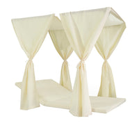 Yavi Outdoor Daybed Curtain and Cushion Set, Cream Waterproof Fabric -BM335288