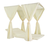 Yavi Outdoor Daybed Curtain and Cushion Set, Cream Waterproof Fabric -BM335288