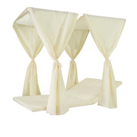 Yavi Outdoor Daybed Curtain and Cushion Set, Cream Waterproof Fabric -BM335288