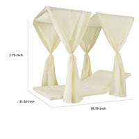 Yavi Outdoor Daybed Curtain and Cushion Set, Cream Waterproof Fabric -BM335288