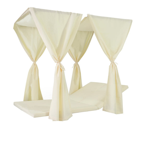 Yavi Outdoor Daybed Curtain and Cushion Set, Cream Waterproof Fabric -BM335288