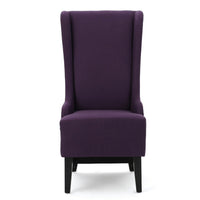 Pixie Dining Chair with High Wingback, Tapered Birch Wood, Plum Purple -BM335289