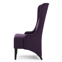 Pixie Dining Chair with High Wingback, Tapered Birch Wood, Plum Purple -BM335289