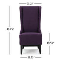 Pixie Dining Chair with High Wingback, Tapered Birch Wood, Plum Purple -BM335289