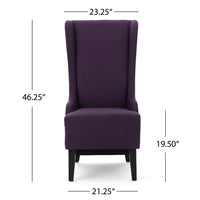 Pixie Dining Chair with High Wingback, Tapered Birch Wood, Plum Purple -BM335289
