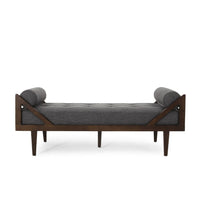 Henry Chaise Lounger, 2 Rolled Bolster Pillows, Charcoal Waffle Stitch -BM335295