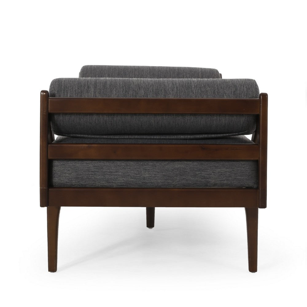 Henry Chaise Lounger, 2 Rolled Bolster Pillows, Charcoal Waffle Stitch -BM335295