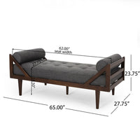 Henry Chaise Lounger, 2 Rolled Bolster Pillows, Charcoal Waffle Stitch -BM335295