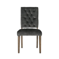 Zavie Dining Chair Set of 2, Charcoal Diamond Stitched Faux Leather -BM335299