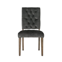 Zavie Dining Chair Set of 2, Charcoal Diamond Stitched Faux Leather -BM335299