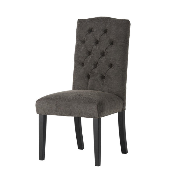 Elona Dining Chair Set of 2, Crown Top, Gray Tufted Diamond Stitched -BM335302