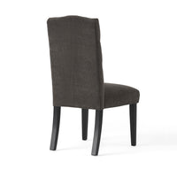 Elona Dining Chair Set of 2, Crown Top, Gray Tufted Diamond Stitched -BM335302