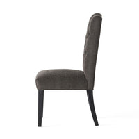 Elona Dining Chair Set of 2, Crown Top, Gray Tufted Diamond Stitched -BM335302