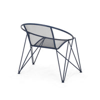 Jolie Patio Chair Set of 2, Open Weave Seat, Navy Blue Rounded Iron -BM335305
