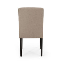 Wonka Dining Chair Set of 2, Transitional Curved Back, Taupe Fabric -BM335306