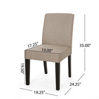 Wonka Dining Chair Set of 2, Transitional Curved Back, Taupe Fabric -BM335306