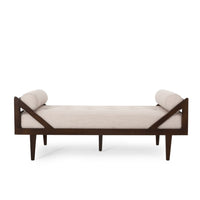 Henry Chaise Lounger with 2 Rolled Bolster Pillows Beige Waffle Stitch -BM335307