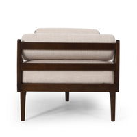 Henry Chaise Lounger with 2 Rolled Bolster Pillows Beige Waffle Stitch -BM335307