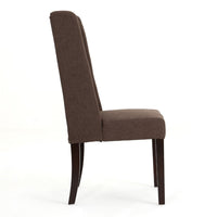 Greg Dining Chair Set of 2, High Wingback, Birch Wood, Brown Fabric -BM335308