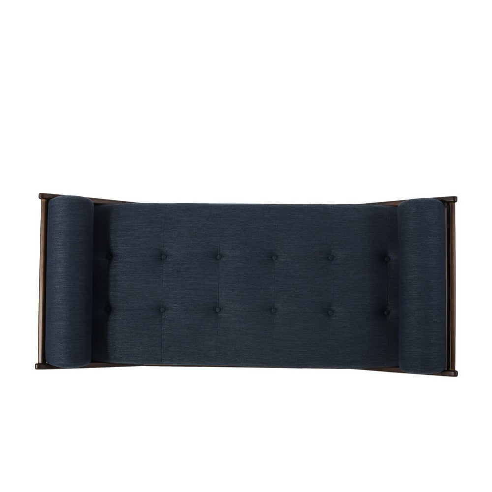 Henry Chaise Lounger with 2 Bolster Pillows, Waffle Stitch Fabric Blue -BM335312