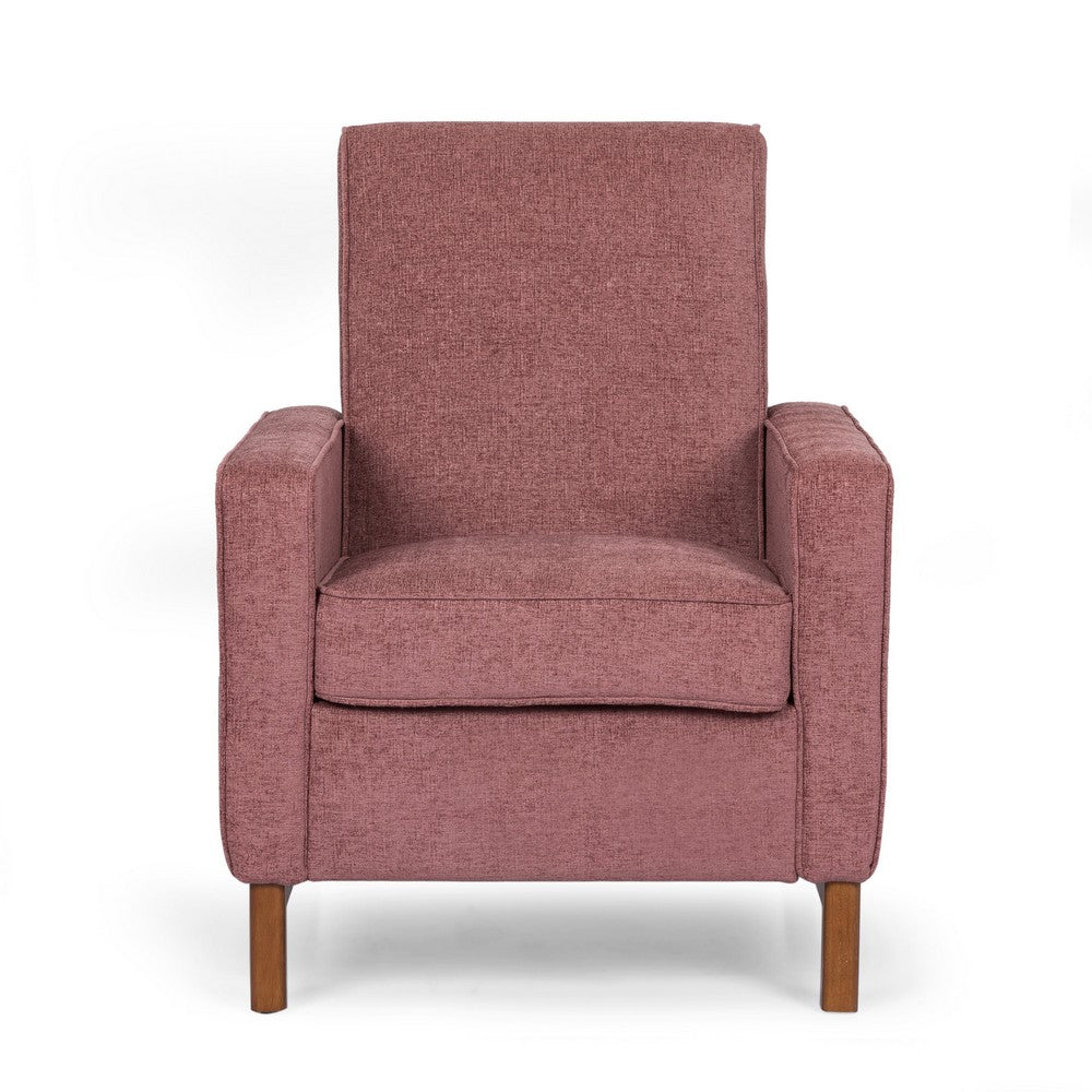 Zoya Club Accent Chair with Modern Silhouette, Rubberwood, Rose Pink -BM335314