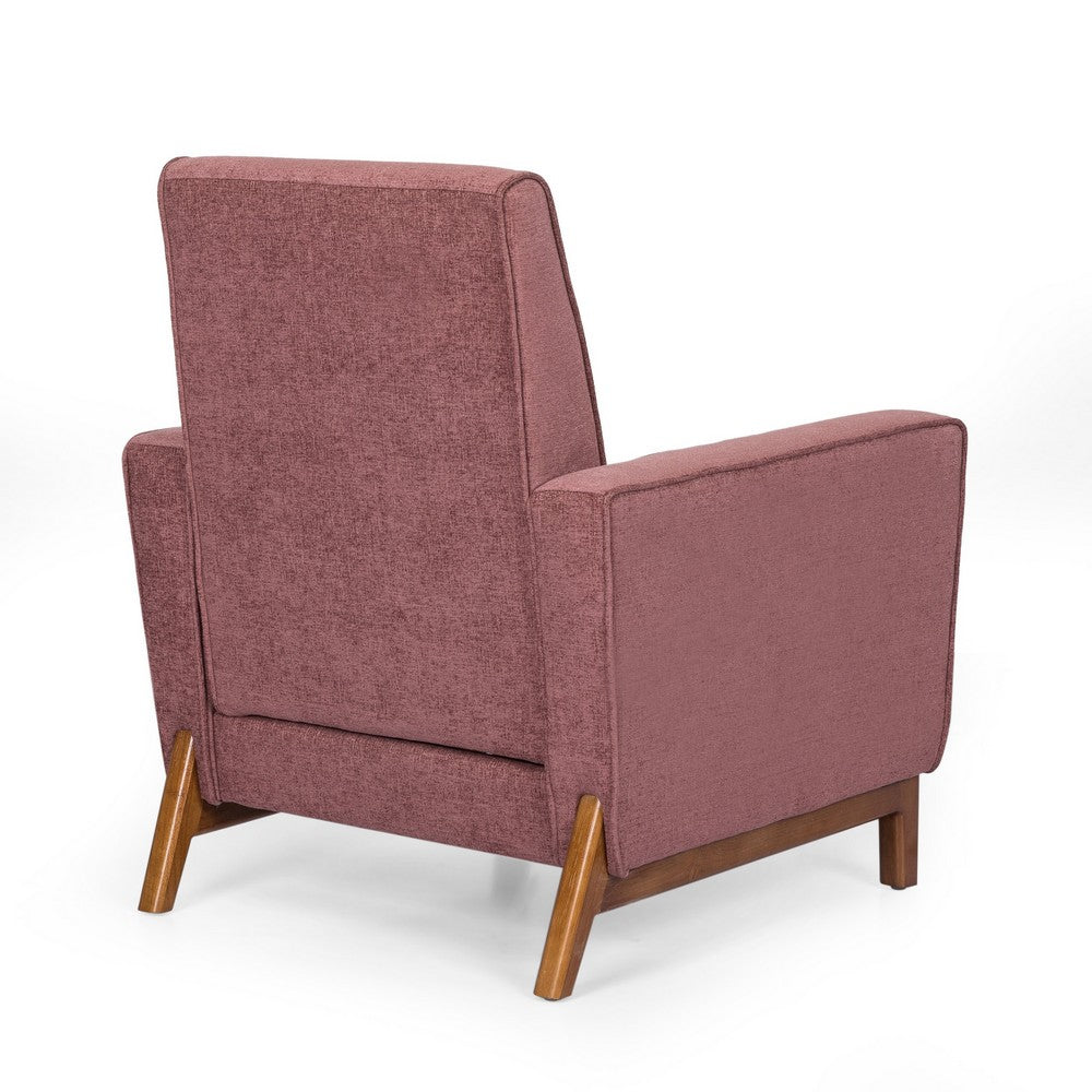 Zoya Club Accent Chair with Modern Silhouette, Rubberwood, Rose Pink -BM335314