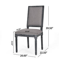 Ryma Dining Chair Set of 2, Transitional Black Fluted Legs, Gray -BM335315