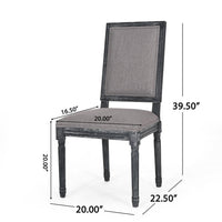Ryma Dining Chair Set of 2, Transitional Black Fluted Legs, Gray -BM335315